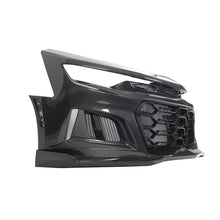 Load image into Gallery viewer, 2019-2025 Chevy Camaro SS RS LT Black Panther ZL1 1LE 1PC Full Gloss Carbon Fiber Track Package Front Bumper Conversion for RS Headlights