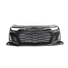 Load image into Gallery viewer, 2019-2025 Chevy Camaro SS RS LT Black Panther ZL1 1LE 1PC Full Gloss Carbon Fiber Track Package Front Bumper Conversion for RS Headlights