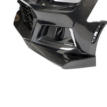 Load image into Gallery viewer, 2019-2025 Chevy Camaro SS RS LT Black Panther ZL1 1LE 1PC Full Gloss Carbon Fiber Track Package Front Bumper Conversion for RS Headlights