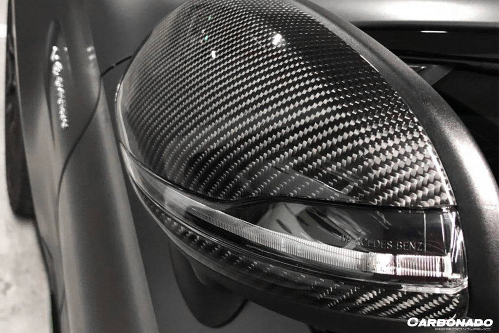 2014-2021 Mercedes Benz C-Class W205/ S-Class W222 C217/ E-Class W213 2/4 Door Dry Carbon Fiber Mirror Cover - Carbonado Aero
