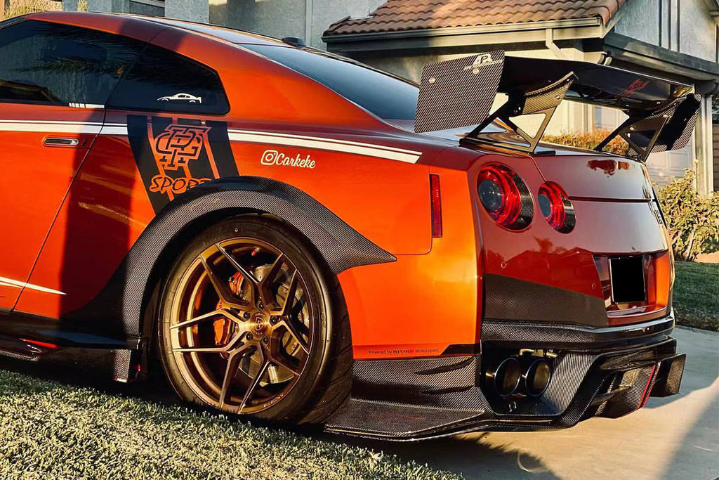 2008-2022 Nissan GTR R35 CBA & DBA & EBA VA Style Rear Fender Flare - Carbonado