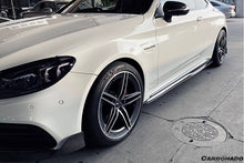 Load image into Gallery viewer, 2015-2021 Mercedes Benz W205 C63/S AMG Coupe Carbon Fiber Side Skirts Extension Add On Lip - Carbonado Aero