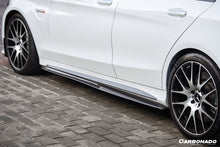 Load image into Gallery viewer, 2015-2021 Mercedes Benz W205 C63/S AMG Sedan Carbon Fiber Side Skirts Extension Add On Lip - Carbonado