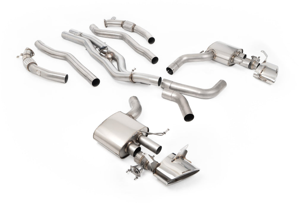 Milltek 80mm Non-Resonated Signature Series Axle-Back Exhaust for Audi RS6 RS7 C8, Polished Oval Tips