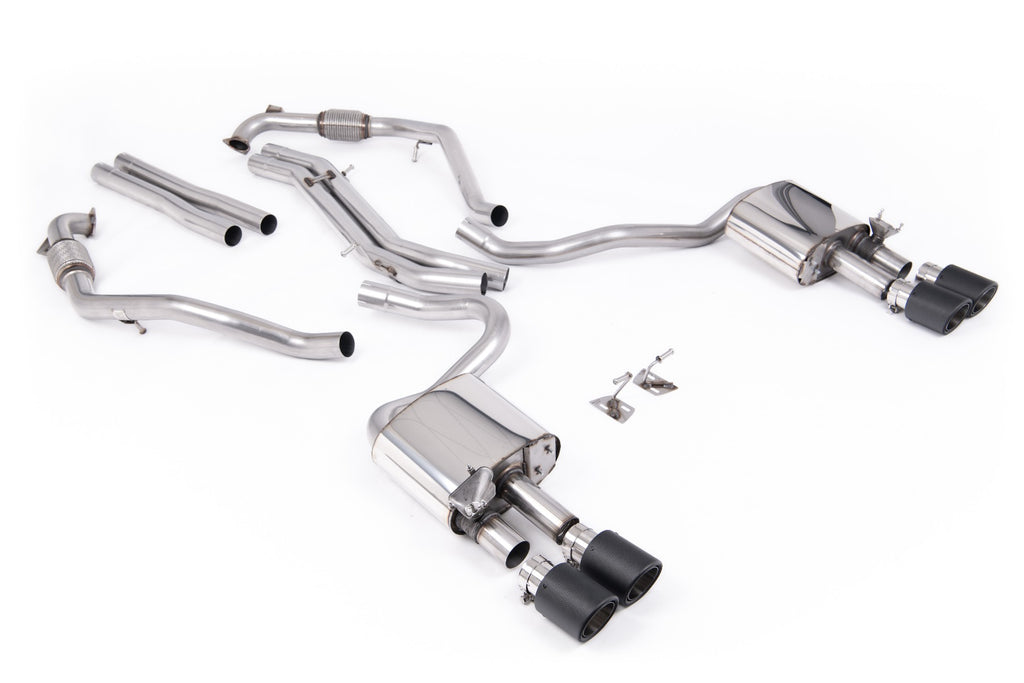 Milltek Non-Resonated Cat-Back for Audi B9 S5 Sportback, Carbon Fibre Tips