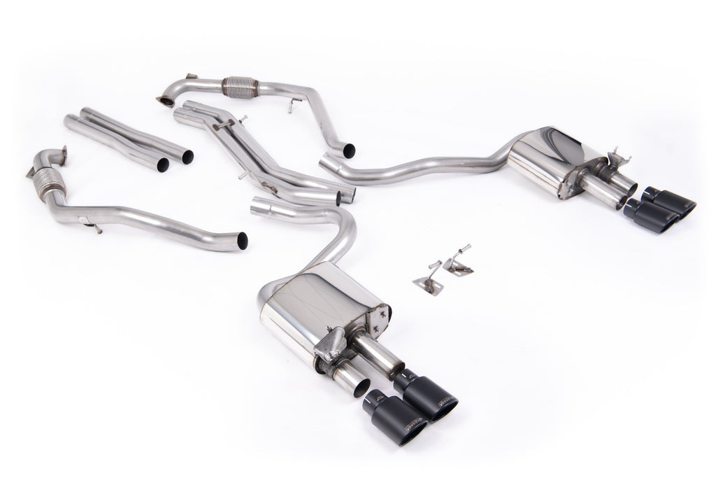 Milltek Non-Resonated Cat-Back for Audi B9 S5 Sportback, Cerakote Black Tips (SSXAU1118)