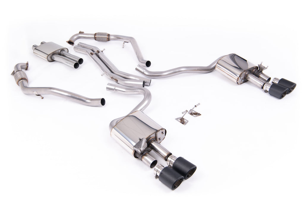 Milltek Resonated Cat-Back Exhaust for Audi B9 S5 3.0 V6, Carbon Fibre Tips