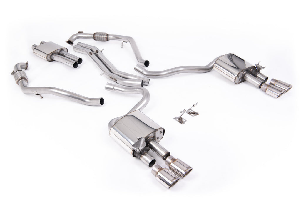 Milltek Resonated Cat-Back Exhaust for Audi B9 S5 3.0 V6, Polished Ovals Tips