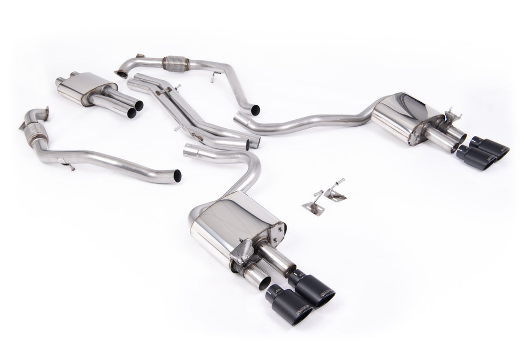 Milltek Resonated Cat-Back Exhaust for Audi B9 S5 3.0 V6, Black Ovals Tips