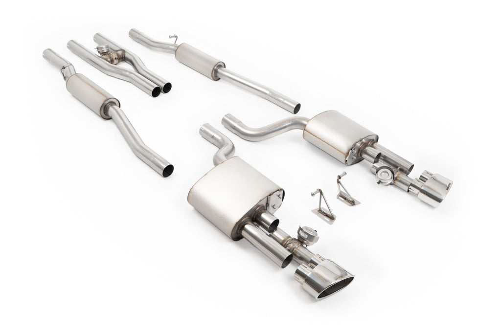 Milltek V2 Valved Cat-Back Exhaust for Audi B7 RS4, Polished Tips