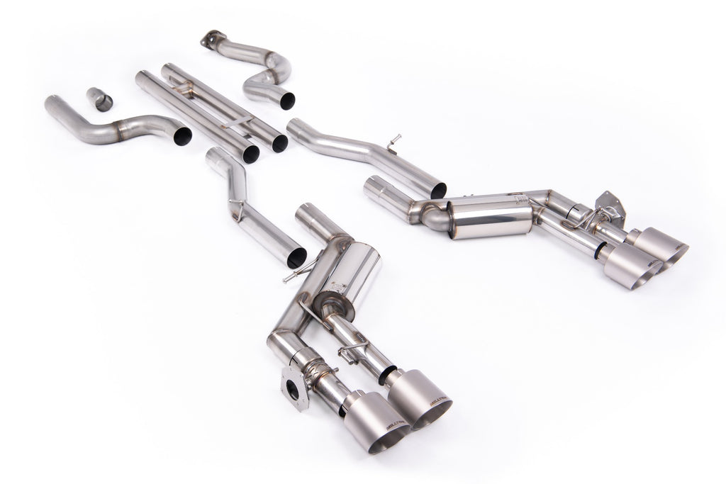 Milltek H-Pipe Valved Cat-Back Exhaust for Chevrolet Camaro SS / RS / ZL1 6.2L V8 Gen 6, Brushed Titanium Tips