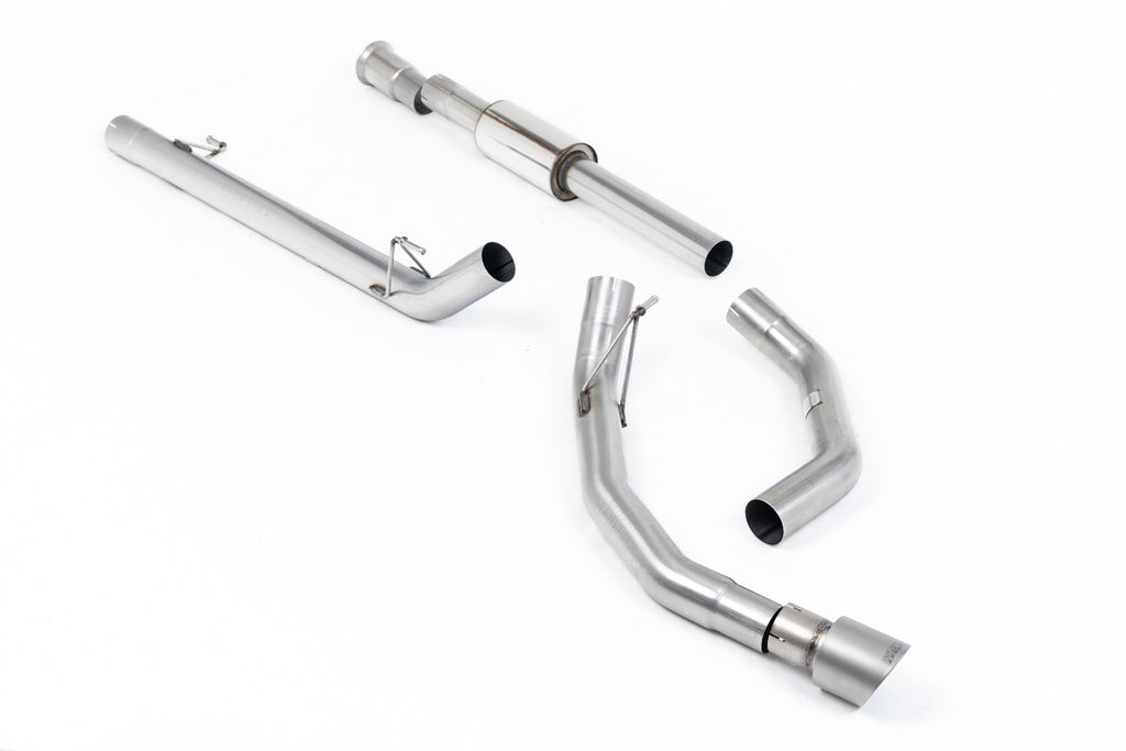 Milltek Race Road+ Single-Outlet Cat-Back Exhaust for Ford F-150 SuperCrew 5.0 V8, Brushed Titanium Tips