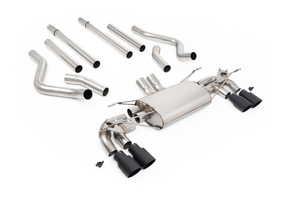 Milltek Non-Resonated Valved OPF Back for Land Rover Defender 130 V8, Cerakote Black Tips