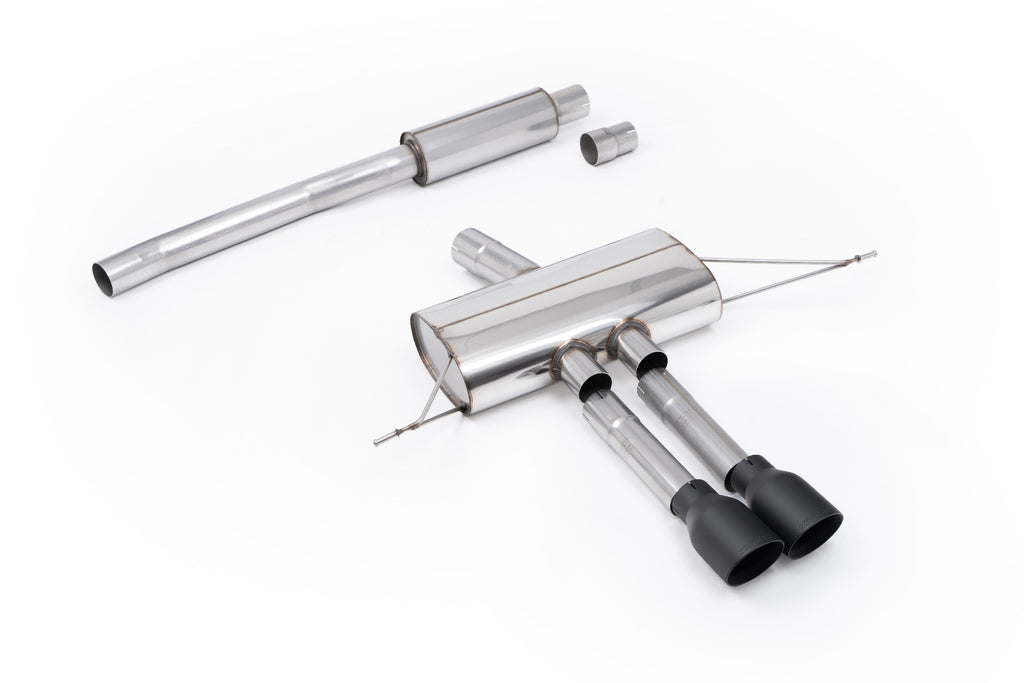 Milltek Resonated Cat-Back Exhaust for Mini Cooper S F66, Cerakote Black Tips