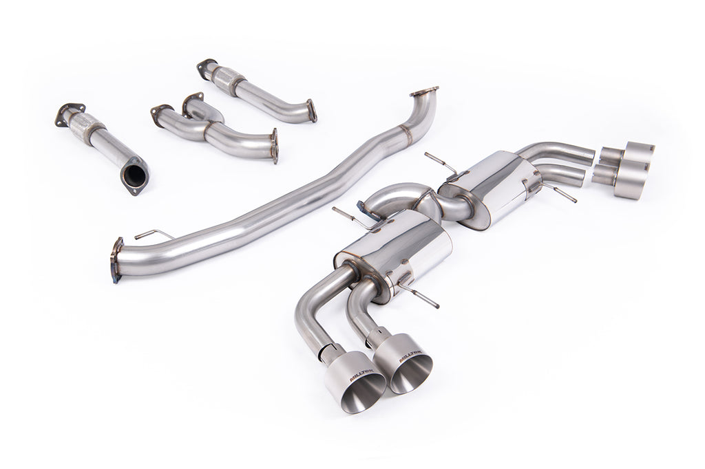 Milltek Non-Resonated Race Cat-Back Exhaust for Nissan GT-R R35, Brushed Titanium Tips