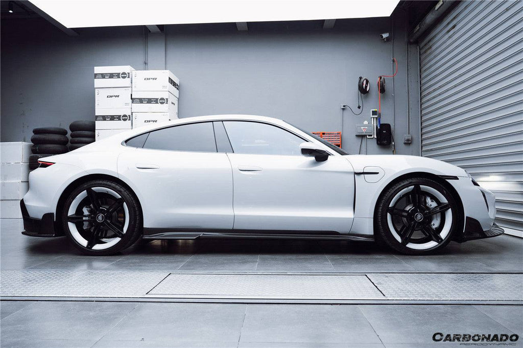 2019-2023 Porsche Taycan/4/4S/GTS/TURBO CADO Style Carbon Fiber Side Skirts - Carbonado Aero