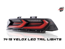 Load image into Gallery viewer, 2014-2015 CHEVY CAMARO VELOX LED TAILLIGHTS GLOSS BLACK/RED LENS