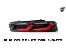 Load image into Gallery viewer, 2016-2018 CHEVY CAMARO VELOX LED TAILLIGHTS GLOSS BLACK/RED LENS