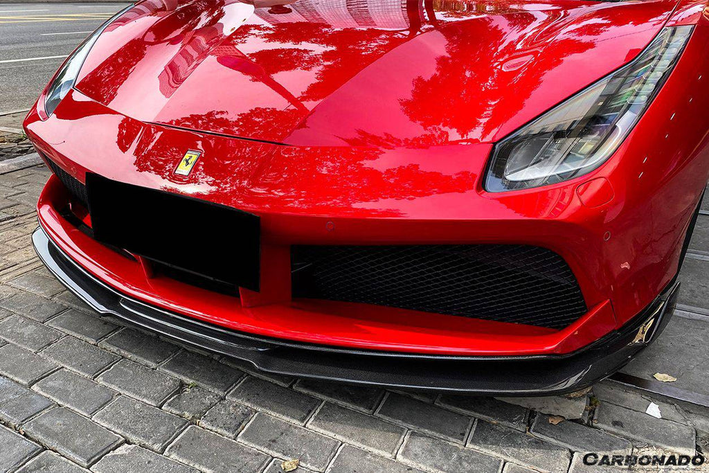2015-2020 Ferrari 488 GTB Spider RS Style Carbon Fiber Front Lip - Carbonado