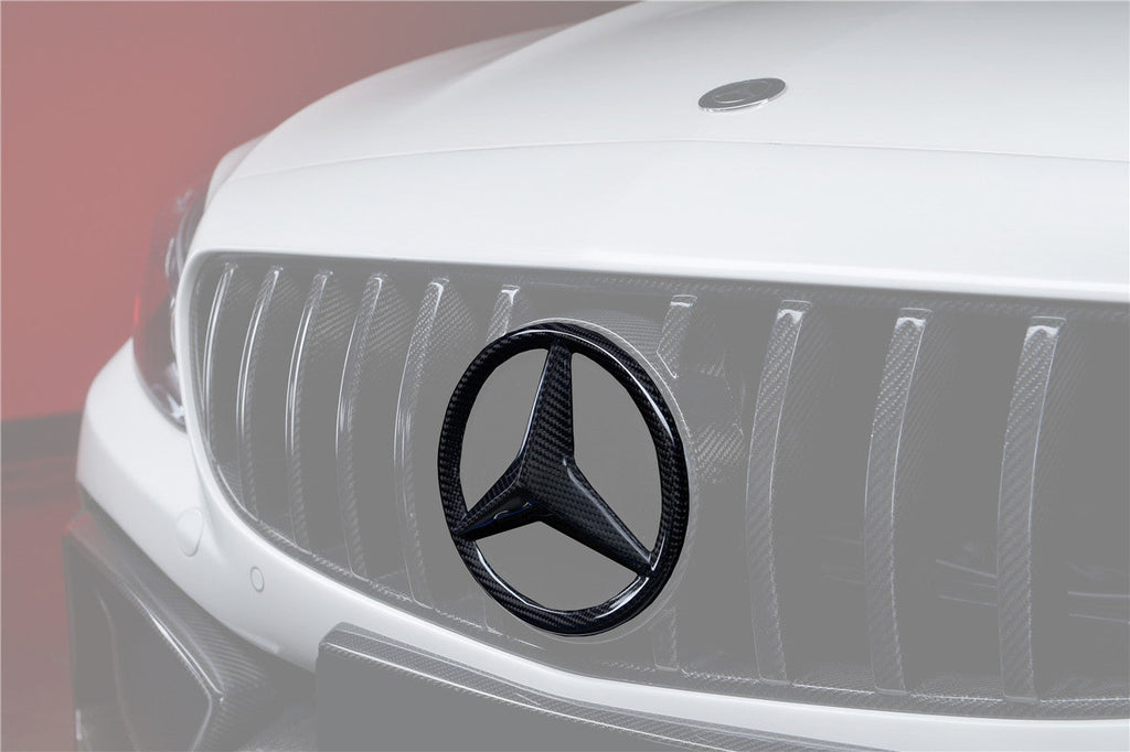 2015-2018 Mercedes Benz W205 C63 & C63S AMG Coupe IMP Carbon Fiber Grille LOGO Cover - DarwinPRO Aerodynamics