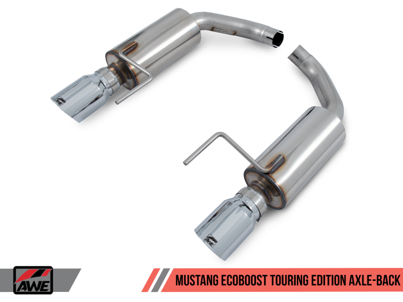 AWE Tuning S550 Mustang EcoBoost Axle-Back Exhaust - Touring Edition (Diamond Black Tips)