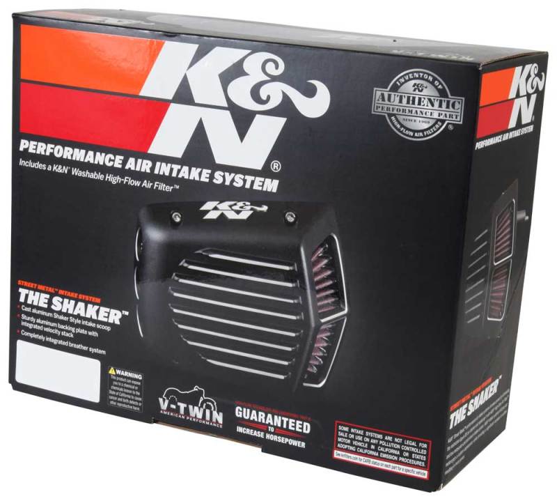 K&N Street Metal Intake System for 08-16 Harley-Davidson Touring Models - Shaker Black