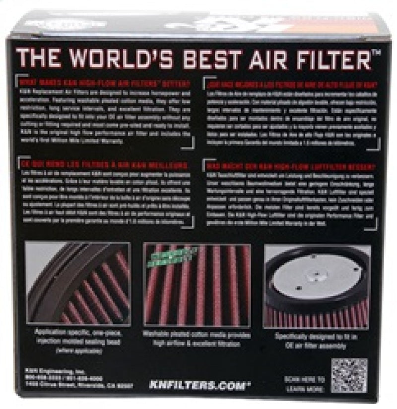 K&N Round Tapered 6.25in Base OD x 5.5in Top OD x 2.125in H Replacement Filter for Harley-Davidson