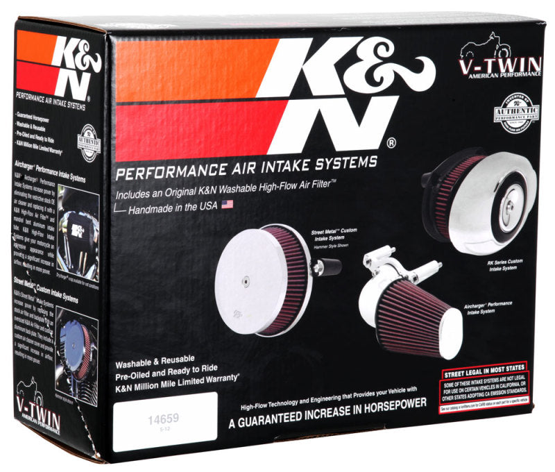 K&N  Harley-Davidson Dyna Wide Glide 103 CI Street Metal Intake System-Hammer