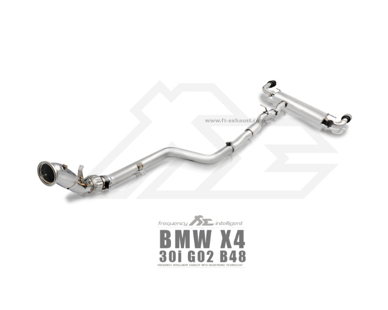 FI Exhaust Front and Mid Pipe Valvetronic Muffler with Dual Tips BMW X4 20i | 28i F26 Model | N20 Turbo 14-18