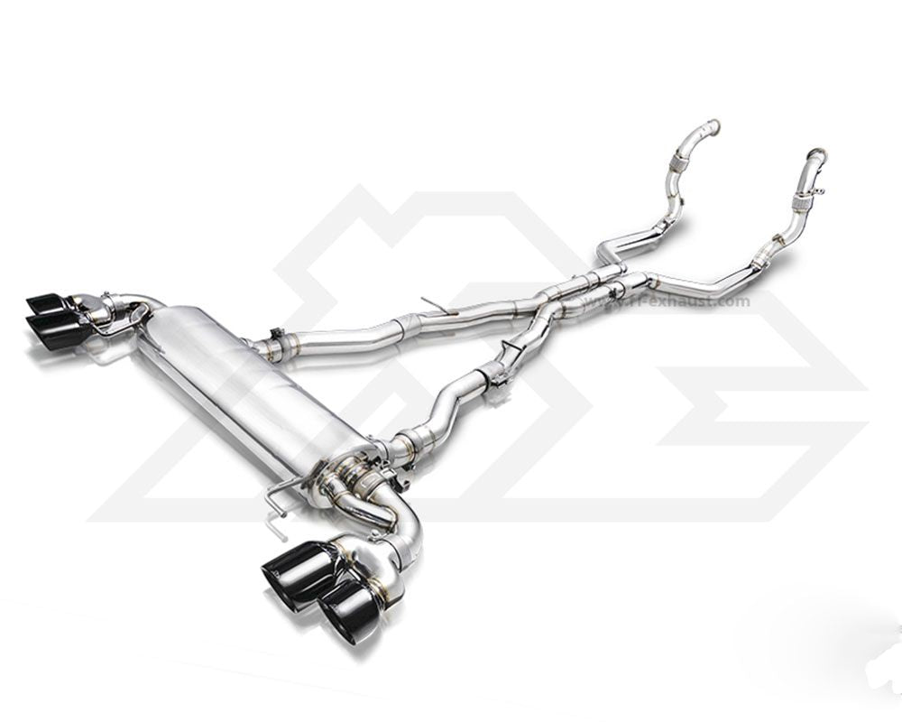 FI Exhaust No Remote Stainless Valvetronic Exhaust Silver Tips BMW M550i G30|N63 2017+