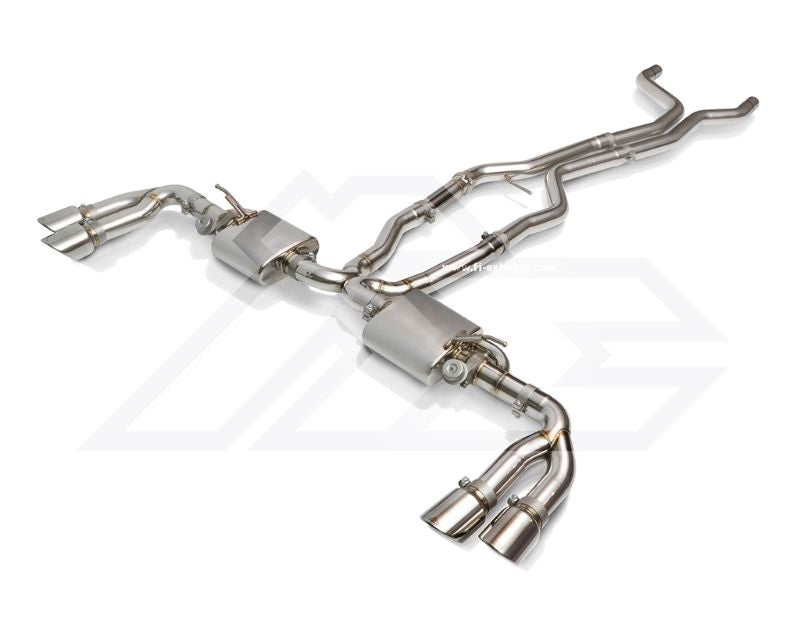 FI Exhaust Mid X Pipe Valvetronic Muffler Quad Tips Porsche 958.2 Cayenne Turbo 4.8T 14-17