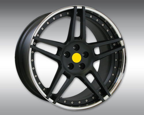 Novitec NF3 3 Piece Front Wheel Black With Polished Lip 21x9.5 Ferrari F12 Berlinetta 13-17