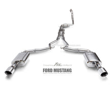 Load image into Gallery viewer, Fi Exhaust Front Pipe Mid Pipe and Valvetronic Muffler w/Quad Tips Mustang MK6 2.3T Ecoboost 2015-2022