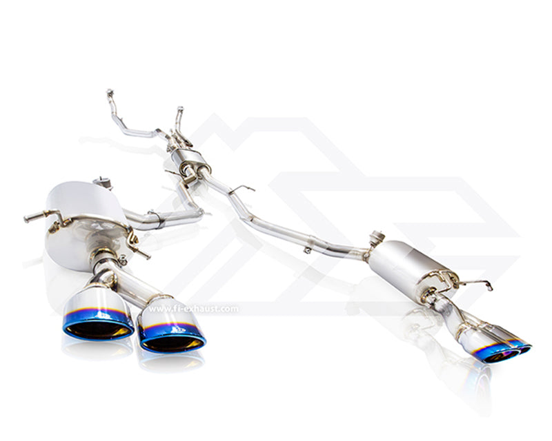FI Exhaust Mid- X Pipe with Valvetronic Muffler Quad Tips Mercedes-Benz W212 E350 Coupe 10-14