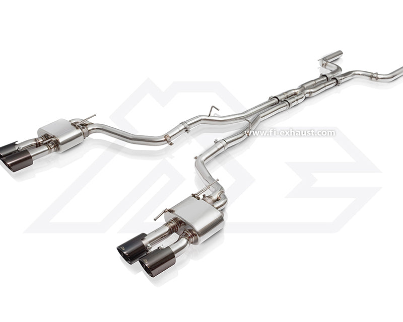 FI Exhaust Mid X-Pipe and Valvetronic Muffler with Quad Tips Maserati Ghibli V6 Turbo 14-16