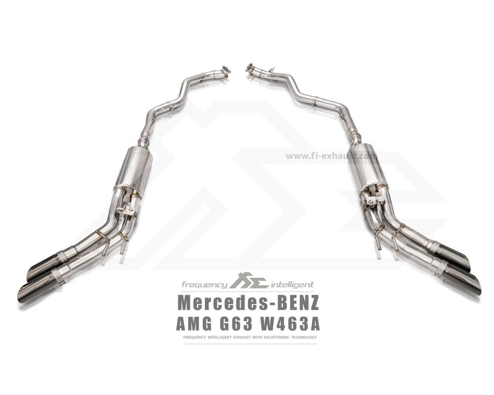 FI Exhaust Valvetronic Muffler Quad Silver Tips Mercedes W463A G63 2018+