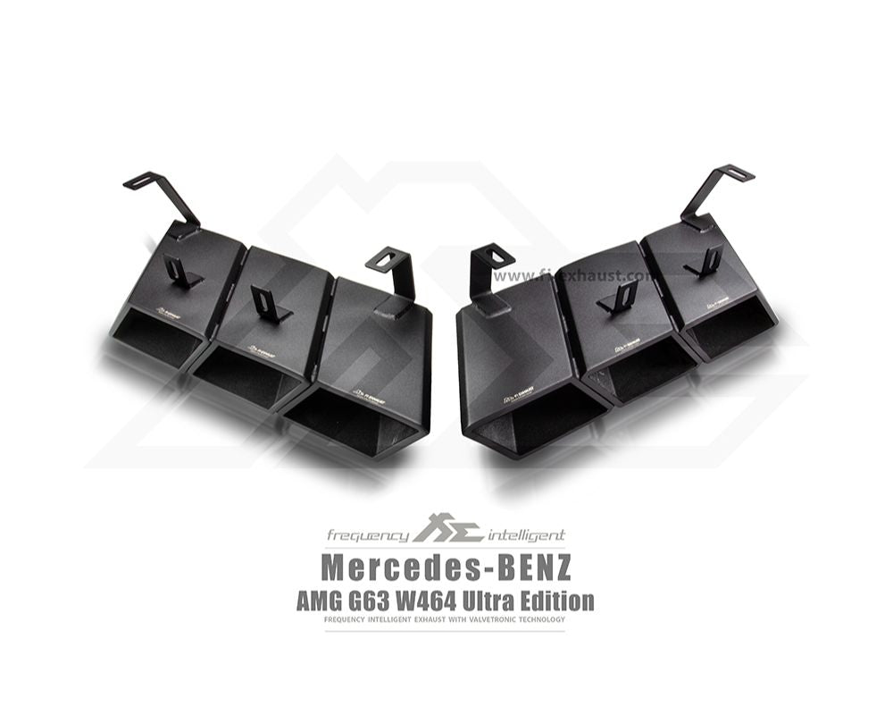 Fi Exhaust Triple Square Ceramic Coated Tips in Matte Black Mercedes Benz AMG W463A AMG G63 2023
