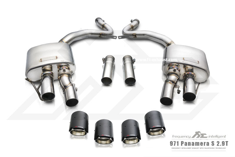 FI Exhaust Mid X Pipe with Valvetronic Muffler Quad Tips Porsche 971 Panamera 2.9TT 17-20