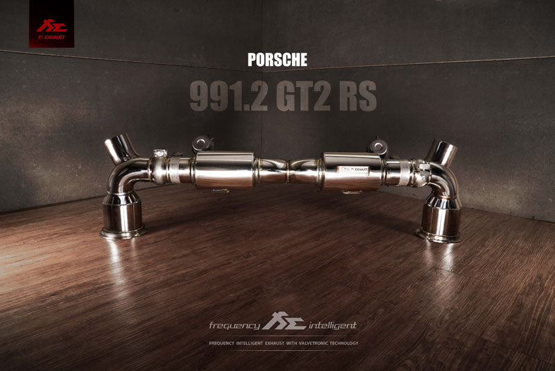 FI Exhaust Ultra High Flow Downpipe with Mid Pipe and Valvetronic Muffler Porsche 991.2 GT2 RS 18-20