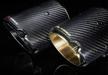 Load image into Gallery viewer, Fi Exhaust Tips with Carbon Fiber Gold Insert Porsche 991 Turbo|Turbo S 2013-2021