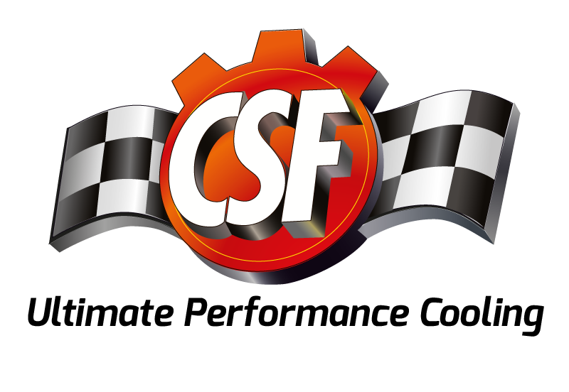 CSF 01-07 Mitsubishi Evo 7/8/9 Full-Slim Radiator w/12in Fan &amp; Shroud/-16AN - Black