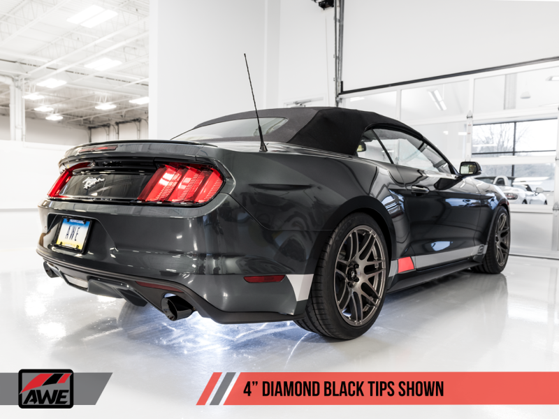 AWE Tuning S550 Mustang EcoBoost Axle-Back Exhaust - Touring Edition (Diamond Black Tips)