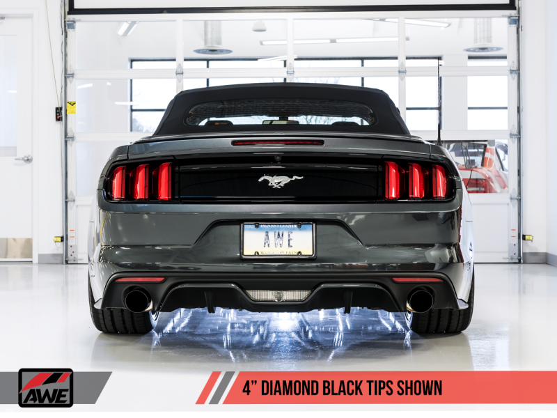 AWE Tuning S550 Mustang EcoBoost Axle-Back Exhaust - Touring Edition (Diamond Black Tips)