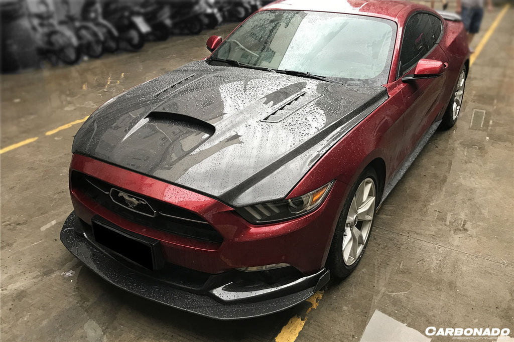 2014-2017 Ford Mustang  GT/V6 TRU Style Carbon Fiber Hood - Carbonado