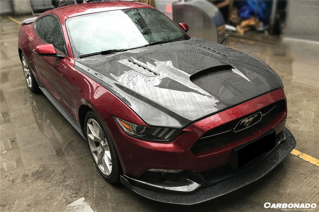 2014-2017 Ford Mustang  GT/V6 TRU Style Carbon Fiber Hood - Carbonado